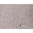 Reststück 75x160cm Baumwollstoff beige mit Rosen in...