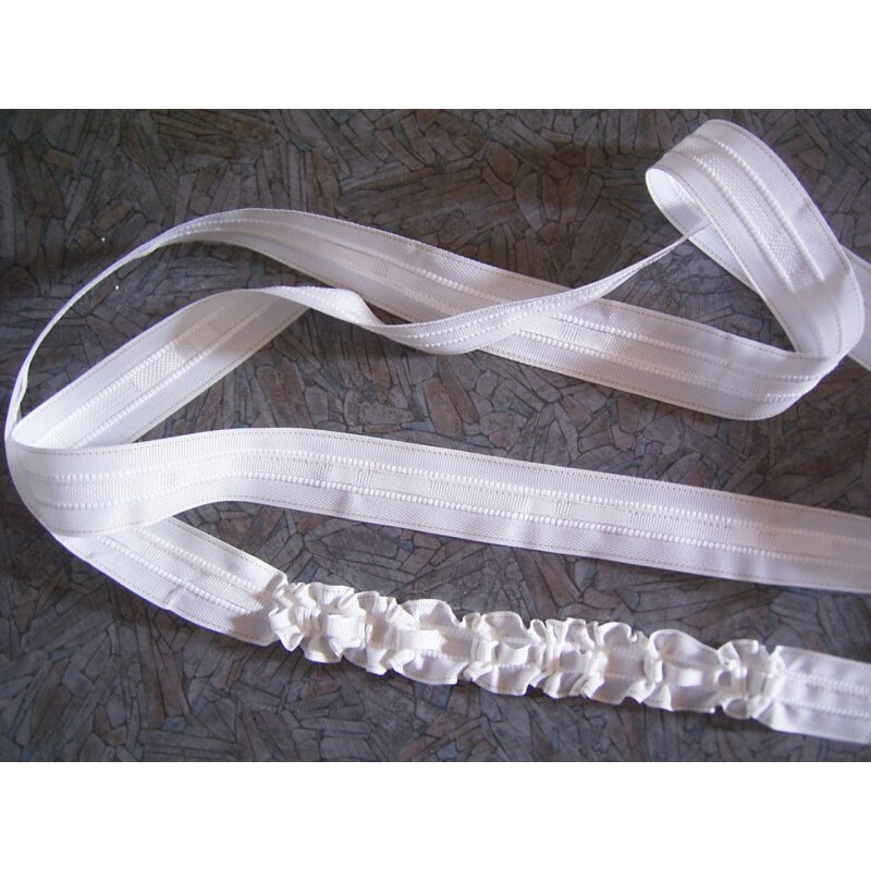 Kräuselband 25 mm breit weiß Neu 2 Meter Gardinenband 