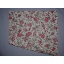 Kissenbezug beige Blumenmix bedruckt in rot ca.40x40cm