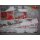 Tischläufer grau rot mit Schnee, Weihnachtsmotiven 45x135cm