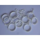 Ringe flach weiß 20mm Gardinenstangen 10 Stück