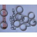 Ringe flach chrom matt 20mm Gardinenstangen 10 Stück