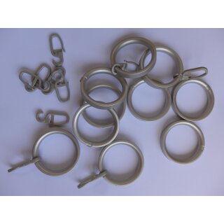 Ringe flach edelstahloptik 20mm Gardinenstangen 10 Stück