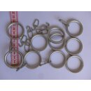 Ringe flach edelstahloptik 20mm Gardinenstangen 10 Stück