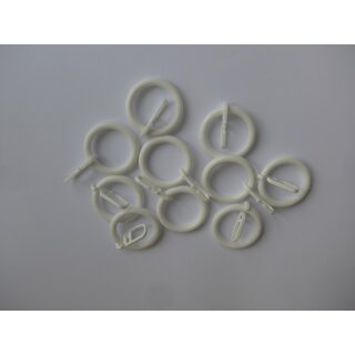 Ringe weiß 20mm Gardinenstangen 10 Stück