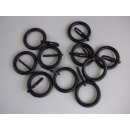 Ringe schwarz 20mm Gardinenstangen 10 Stück