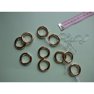 Ringe messing mit Faltenleghaken12mm Stilgarnitur 10 Stück