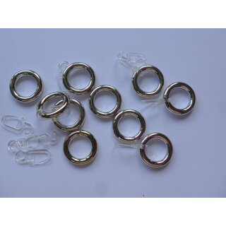 Ringe nickelglänzend mit Faltenleghaken12mm Stilgarnitur 10 Stück