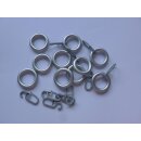 Ringe chrom matt mit Faltenleghaken12mm Stilgarnitur 10...