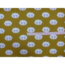 Reststück 60x140cm Wolkengesicht curry Baumwolljersey