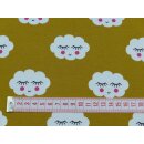 Reststück 60x140cm Wolkengesicht curry Baumwolljersey