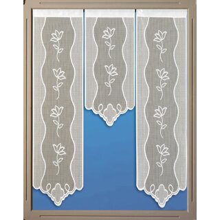 Miniflächen-Set Scheibengardine mit Muster und Spitze weiß