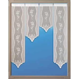 Miniflächen-Set Scheibengardine mit Spitze und Muster weiß