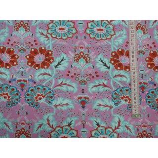 Baumwolle pink mit floralen Motiven