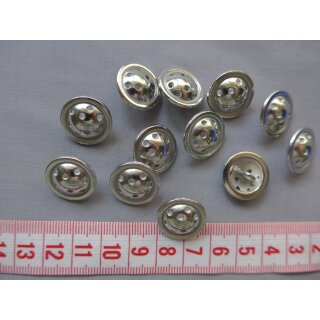 Metallknopf mit Öse silberfarben 18mm 12 Stück