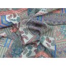 Paisley blau rot grün Patchwork Chiffon