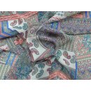 Paisley blau rot grün Patchwork Chiffon