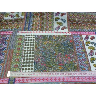 Paisley  pink gelb dunkelblau Patchwork Chiffon