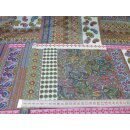 Paisley  pink gelb dunkelblau Patchwork Chiffon