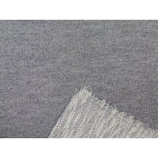 Strickstoff grau glitzer meliert Rückseite mit Schlingen