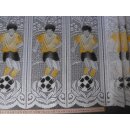 Scheibengardinenstoff mit Fußballspieler in gelb 60cm hoch