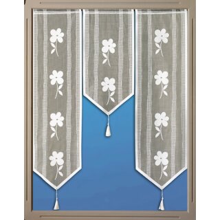 Miniflächen-Set mit Spitze Scheibengardine in weiß