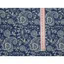 Kurzstück 125x140cm Jeansstoff Paisley blau...