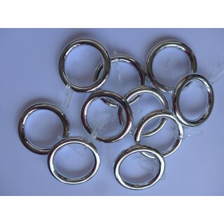 Ringe verchromt mit Faltenleghaken 28mm 10 Stück