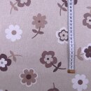 Blumen braun natur meliert Leinenoptik Dekostoff