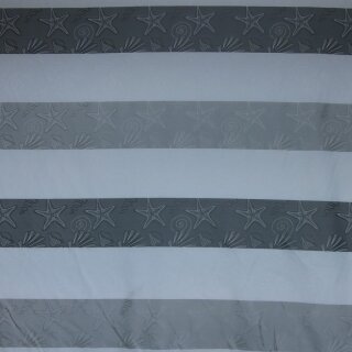 Dekostoff Maritim 97 silberfarben Streifen Muster 154cm breit Gardinenstoff