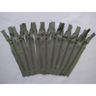Reißverschluss tannengrün10 Stück 12cm YKK METALL anthrazit