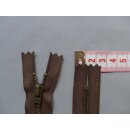 Reißverschluss braun 5 Stück 12cm YKK METALL altmessing