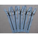 Reißverschluss hellblau 5Stück 12cm YKK METALL anthrazit