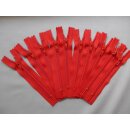 Reißverschluss rot Kunststoff 10 Stück 14cm YKK