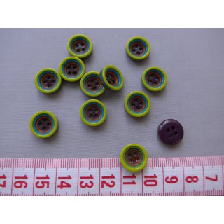 Knopf braun grün Töne 13mm 12 Stück