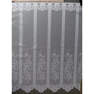 Scheibengardinenstoff mit Ranken und Muster weiß 89cm hoch