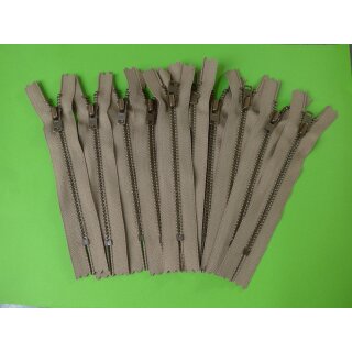 Reißverschluss olivgrün Metall 10 Stück 12 cm
