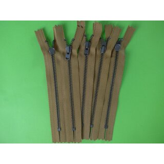 Reißverschluss dunkel olivgrün Metall 5 Stück 14cm