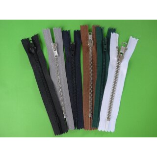Reißverschluss grün blau grau schwarz braun weiß 6 Stück 12cm