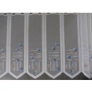 Scheibengardinenstoff blau beige Karo und Streifen 60cm hoch