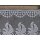 Gardinen Borte 32cm hoch mit Muster in weiß Hochglanzgarn