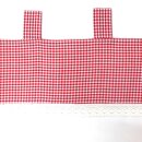 Schlaufenpanneaux rot weiß kariert Scheibengardine