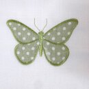 Scheibengardine Schmetterlinge grün Punkte weiß
