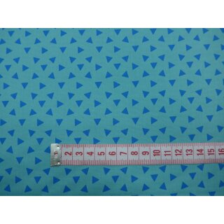 Baumwollstoff Dreiecke mint blau