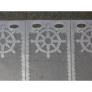 Scheibengardinenstoff Steuerrad und Segelschiff 44cm hoch
