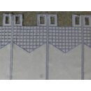 Scheibengardinenstoff karo blau bestickt Voile 60cm hoch