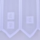 Scheibengardinenstoff mit Karo Muster weiß 89cm hoch