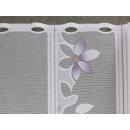 Scheibengardinenstoff lila beige Blumen bedruckt 45cm hoch