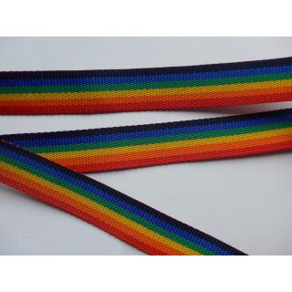 Gurtband Regenbogen 30mm ca.1,5mm Meterware