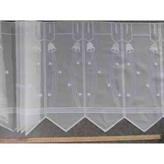 Scheibengardinenstoff Sterne Weihnachtglocke Voile 45cm hoch